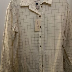 Universal Thread Cream Plaid Long Sleeve Top